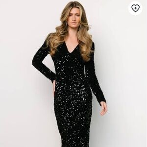 BALTIC BORN  Kimberly Sequin Midi Dress | Black